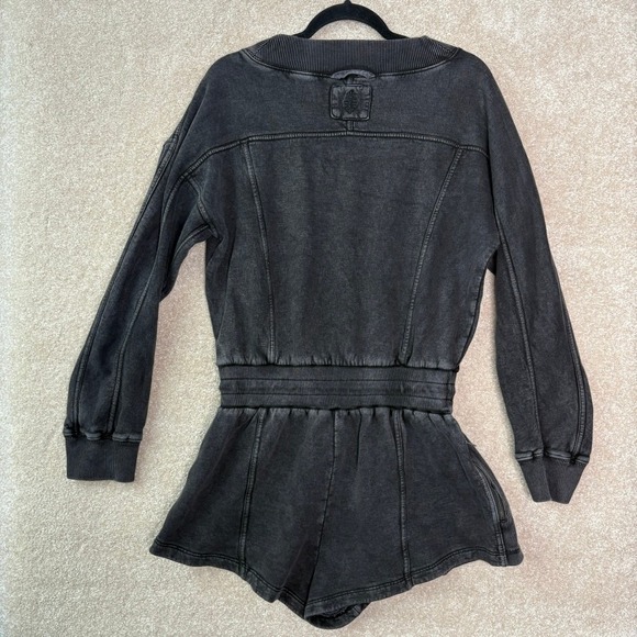 FREE PEOPLE MOVEMENT Intercept Romper Women's Medium Washed Black - Picture 6 of 13
